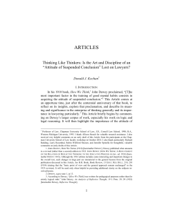 Is the Art and Discipline of an "Attitude of Suspended Conclusion"