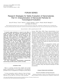 FORUM SERIES Research Strategies for Safety