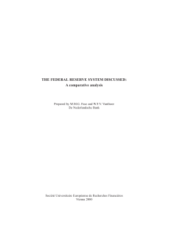 THE FEDERAL RESERVE SYSTEM DISCUSSED: A comparative