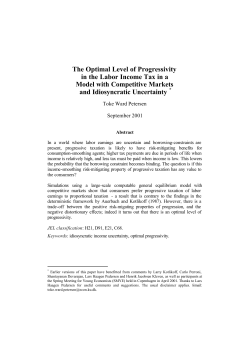 The Optimal Level of Progressivity in the Labor Income Tax in a