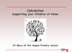 Maths` parents` workshop, 2016. - St Mary of the Angels Primary