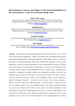 Determinants of success and failure in the internationalisation of the