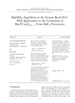 Ba(OH) Equilibria in the System Ba-O-H