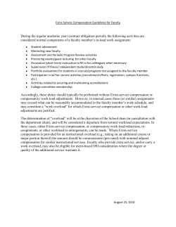 Extra Service Compensation for Faculty