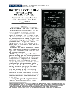 NAACP, "Fighting a Vicious Film," pamphlet, 1915, excerpts