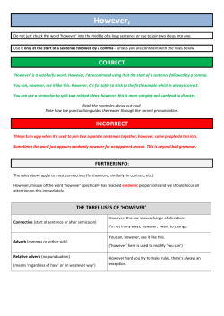 HOWEVER how to punctuate it