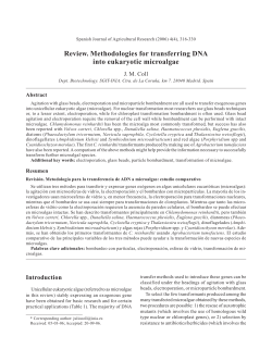 Review. Methodologies for transferring DNA into eukaryotic