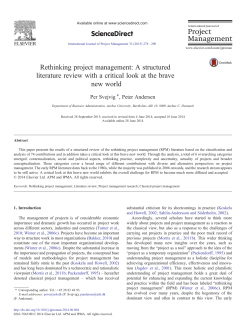 Rethinking project management: A structured literature review with a