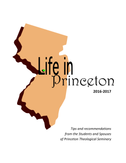 Life in Princeton 2016-17 - PTS Office of Student Counseling