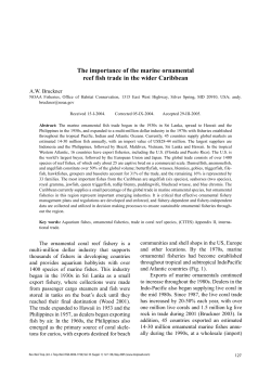 The importance of the marine ornamental reef fish trade in the wider