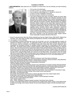 Candidate Statements - Mayor