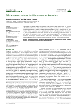 Efficient electrolytes for lithium&ndash;sulfur batteries
