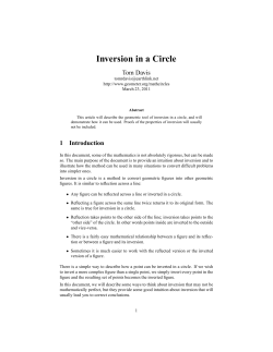 Inversion in a Circle