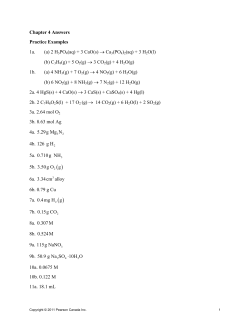 Chapter 4 Answers Practice Examples 1a. (a) 2 H3PO4(aq) + 3 CaO