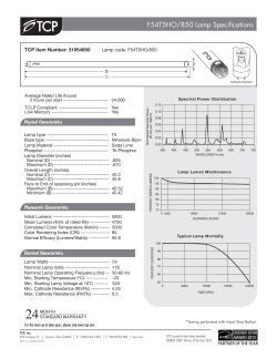 F54T5HO/850 Lamp Specifications