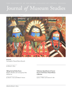 Journal of Museum Studies - The University of Oklahoma