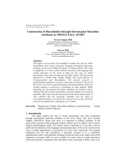 Construction of Masculinities through Stereotypical Masculine