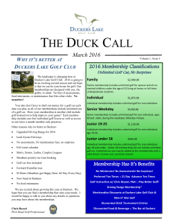 THE DUCK CALL - Duckers Lake Golf Club