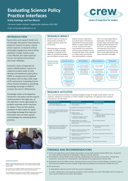 Evaluating science policy and practice interfaces