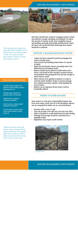 MANURE MANAGEMENT AND STORAGE DEVELOP A MANURE