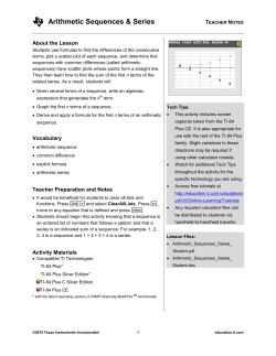 Arithmetic Sequences - TI Education