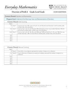 Content Strand: Number and Numeration