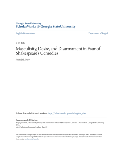Masculinity, Desire, and Disarmament in Four of Shakespeare`s