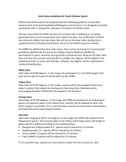 Heat Index Guidelines for Youth Baseball