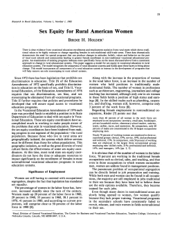 Sex Equity for Rural American Women