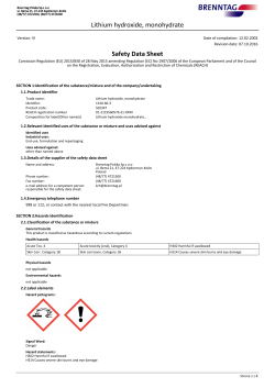Safety Data Sheet Lithium hydroxide, monohydrate