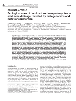 Ecological roles of dominant and rare prokaryotes in acid
