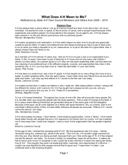 What Does 4-H Mean to Me? - Kentucky 4-H