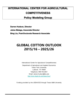 Global Cotton Outlook 2015/16-2025/26