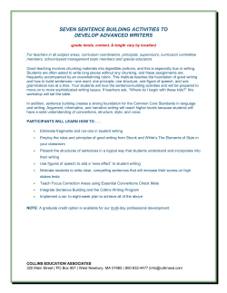 seven sentence building activities to develop advanced writers