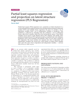 Partial least squares regression and projection on latent structure