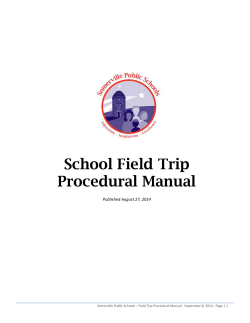 SPS Field Trip Manual - Somerville Public Schools