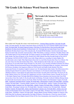 7th Grade Life Science Word Search Answers