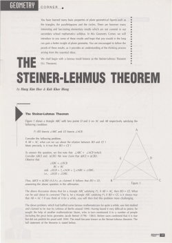 the steiner&middot;lehmus theorem - Singapore Mathematical Society