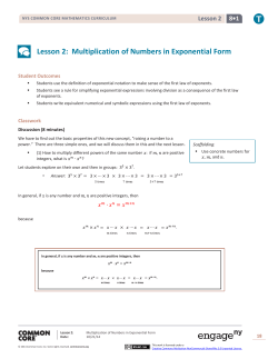 Lesson 2: Multiplication of Numbers in Exponential Form