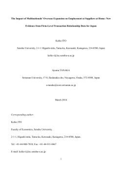 The Impact of Multinationals` Overseas Expansion on