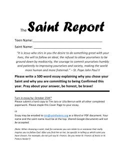 Teen Name: Saint Name: Please write a 500 word essay