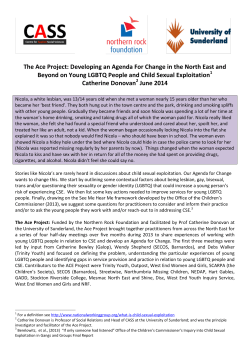 The Ace Project: Developing an Agenda For Change in the North