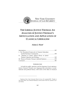 The Liberal Justice Thomas: An Analysis of Justice Thomas`s