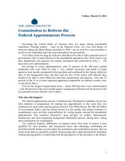 Aspen Institute Commission to Reform Federal Appointments