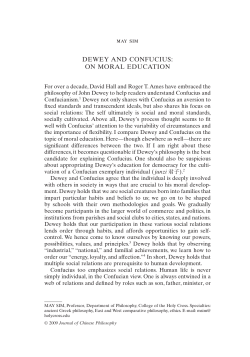 DEWEY AND CONFUCIUS: ON MORAL EDUCATION