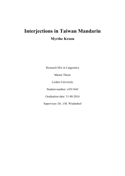 Interjections in Taiwan Mandarin
