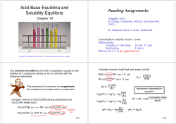 Acid-Base Equilibria and Solubility Equilibria