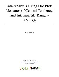 Data Analysis Using Dot Plots, Measures of Central Tendency, and