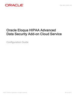 HIPAA Advanced Data Security Add-on Cloud Service Configuration