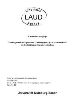 Greeting norms in Nigeria and Germany